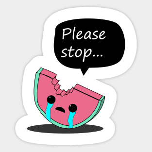 Crying Watermelon Sticker